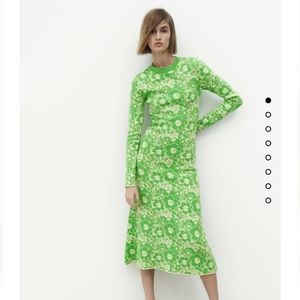 ZARA FLORAL JACQUARD LONG DRESS